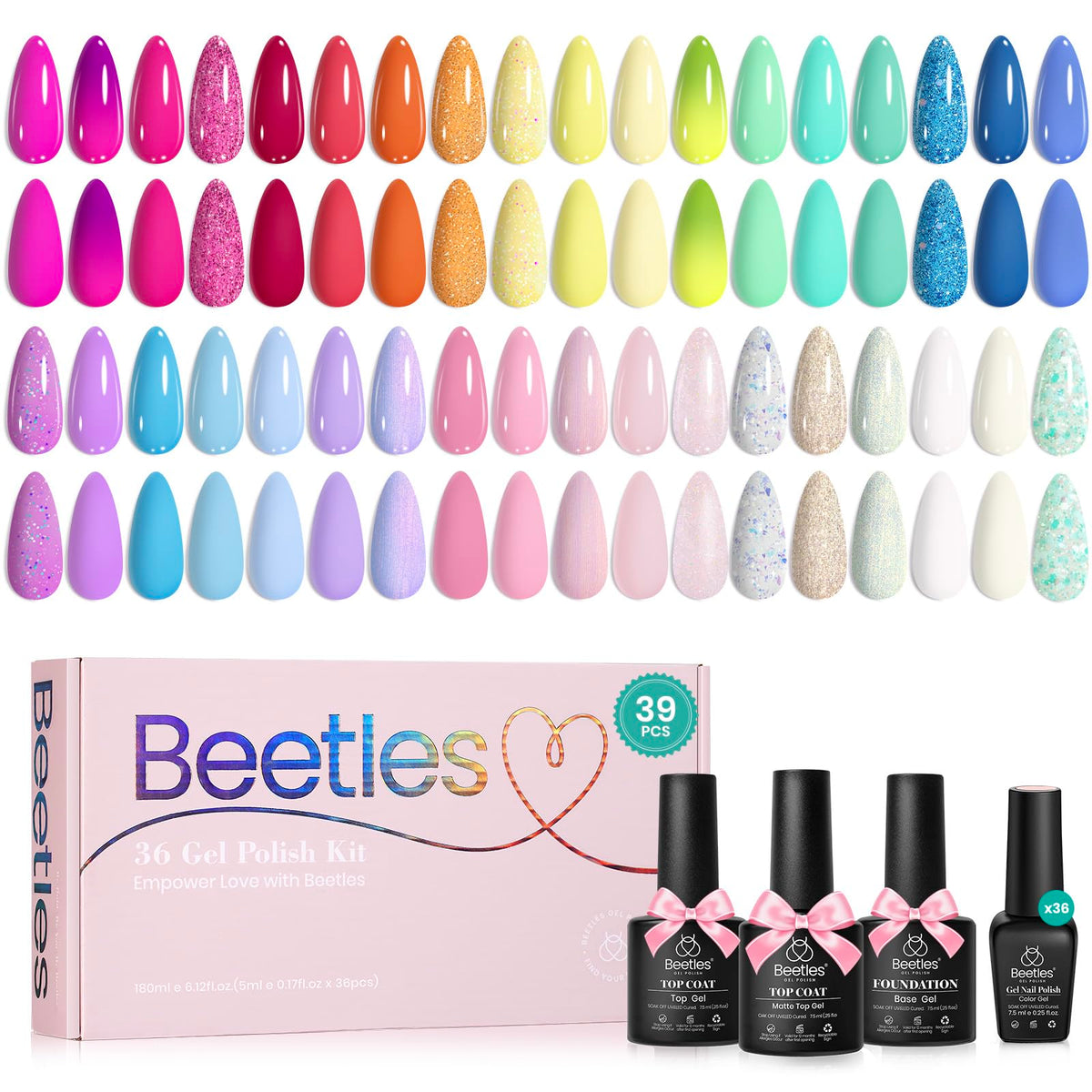 beetles front packaging showing full 39-piece set and gift box for gifting