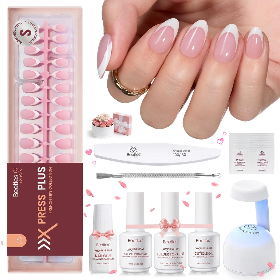 beetles front packaging showing complete kit and French tips benefit fast setup