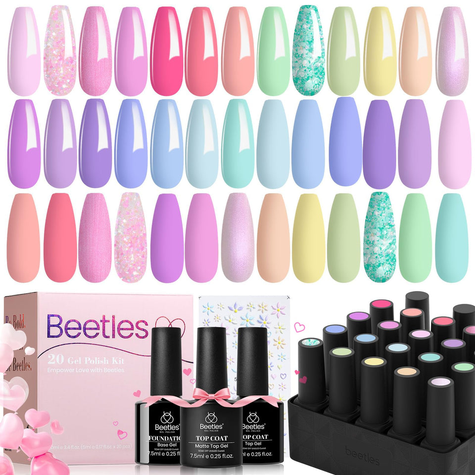 beetles front packaging showing all 23 bottles and kit contents for complete sets