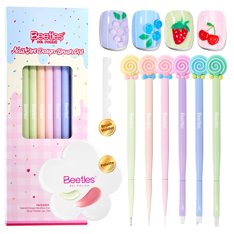 beetles Gel Polish front packaging showing full brush kit and accessories for organized use