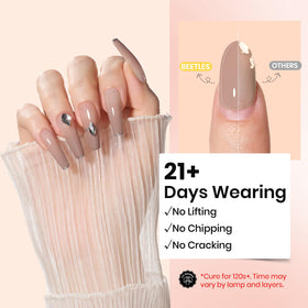 Beetles gel being sculpted on a nail form demonstrating professional shaping