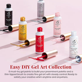 beetles Gel Polish painting a tiny squiggle to show control and precision