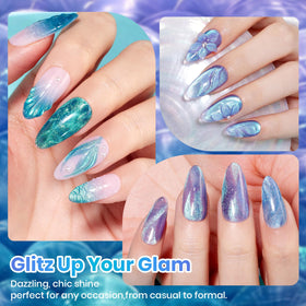 Beetles Gel Polish close-up of cat eye shimmer demonstrating reflective magnetic lines