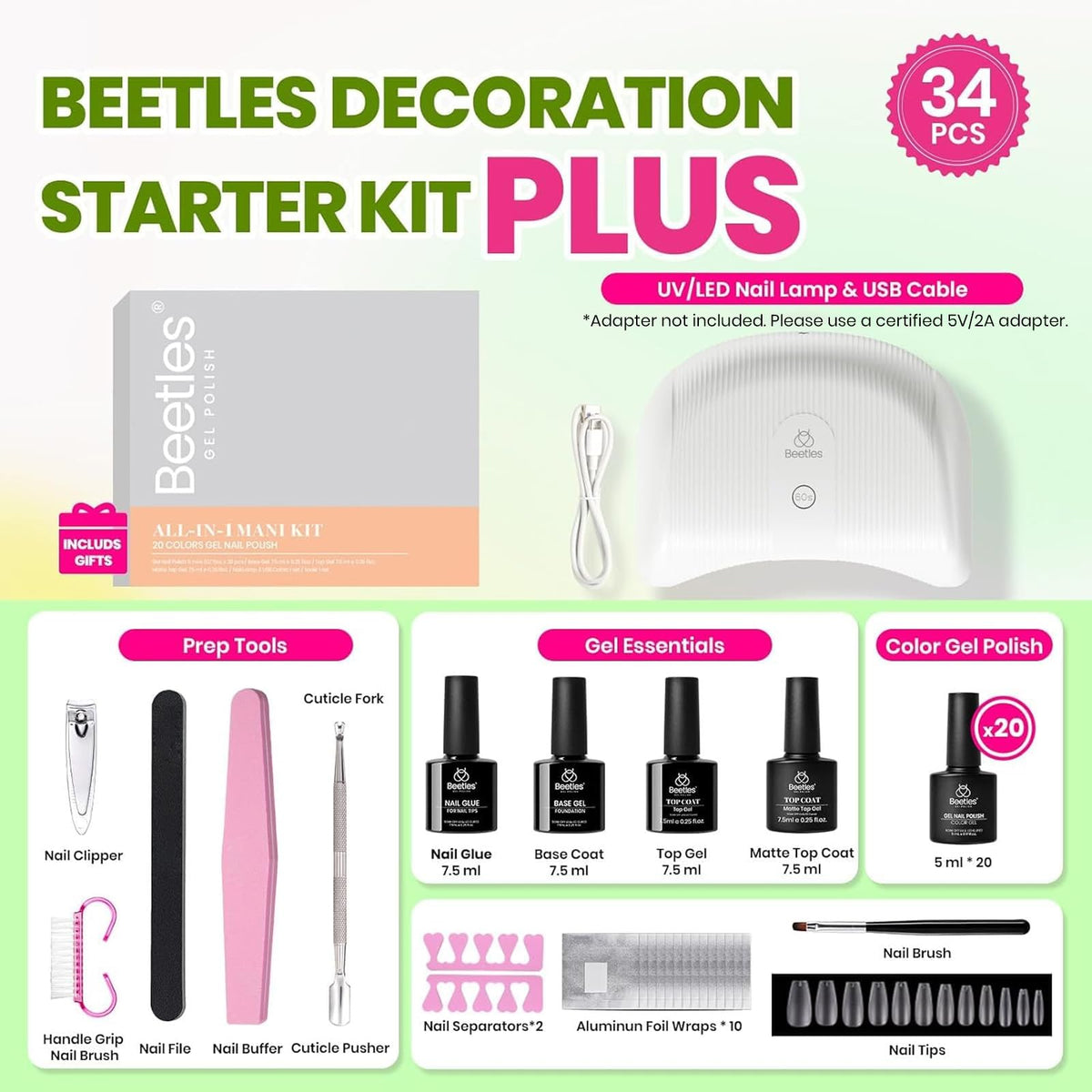 beetles Gel Polish color palette array displaying 20 vibrant gel shades for variety