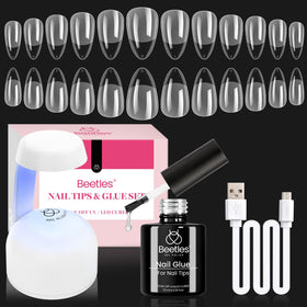Beetles Gel Polish front packaging showing full almond kit benefits