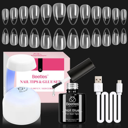 Beetles Gel Polish front packaging showing full almond kit benefits