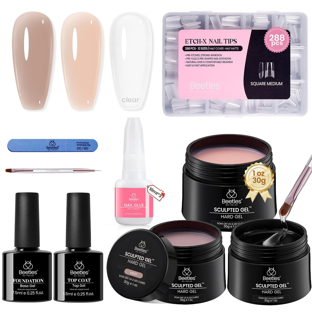 beetles Gel Polish front packaging showing complete builder gel kit benefits