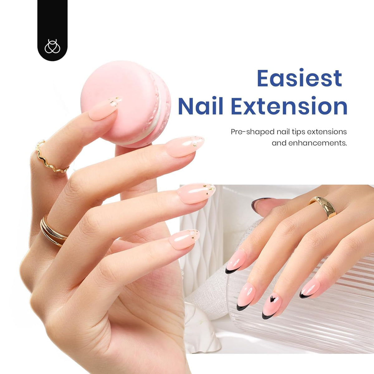 Beetles Gel Polish array of 240 short almond tips for perfect fit