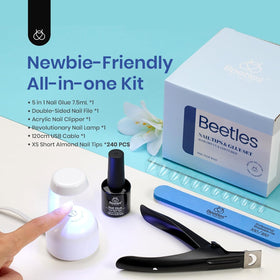 Beetles Gel Polish lamp with tools displayed for fast curing benefits