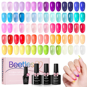 beetles gel polish lifestyle summer mood with colorful nails matching seasonal outfits