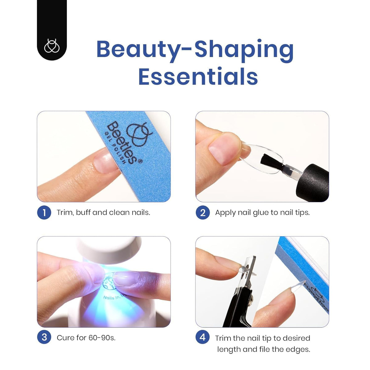 Beetles Gel Polish numbered tip sizes close-up for simple size selection