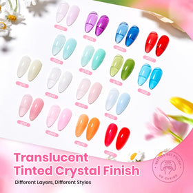beetles gel polish swatches fanned across a board showing jelly-to-neon variety
