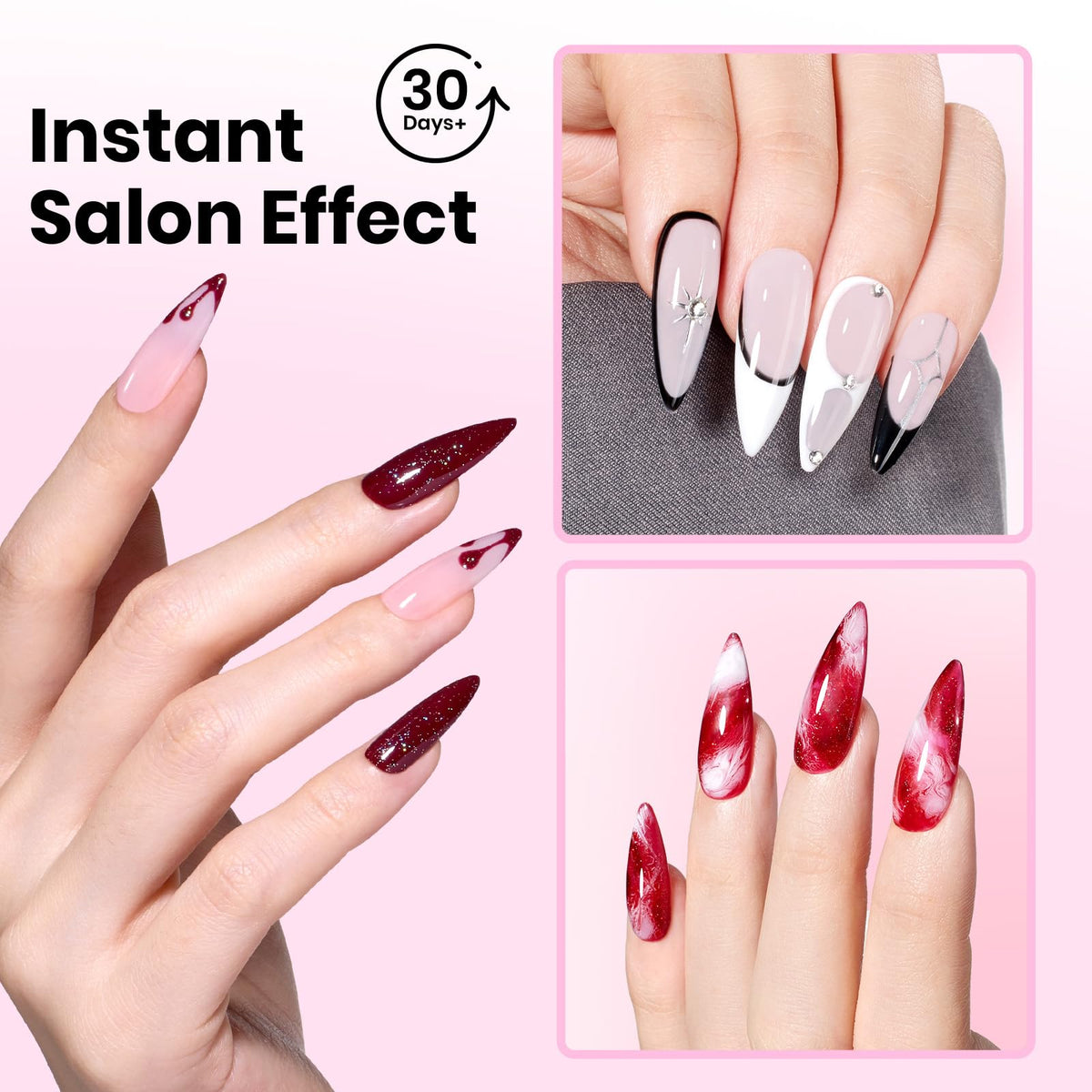 Beetles Gel Polish array of 16 tip sizes displayed for perfect fit