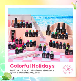 Beetles Gel Polish tools and accessories laid out for at-home salon use benefit ready-to-use kit