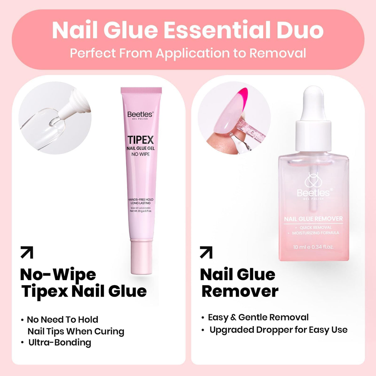 beetles Gel Nail Remover close-up label highlighting gentle formula
