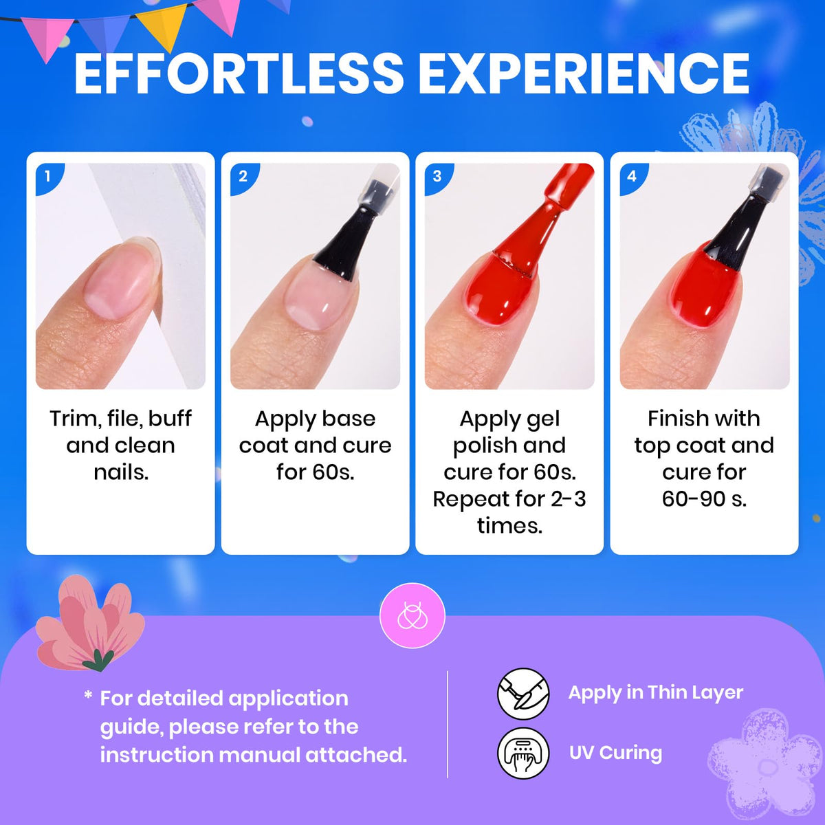 Beetles Gel fireworks stickers and dual-ended brush for easy nail art accents