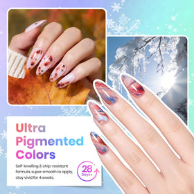 Beetles cured manicure on hand model showing glossy finish and long-wear benefits