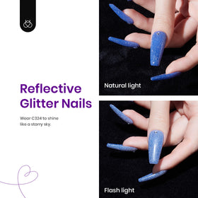 beetles gel polish glitter texture closeup showing sparkle clarity for accent nails