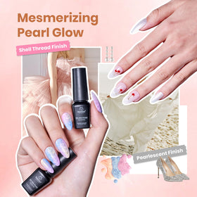 Beetles glitter and pearlescent bottle detail showing shimmer that enhances manicure brightness