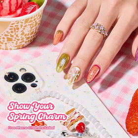 beetles cured nail under lamp highlighting high-gloss reflective shine benefit