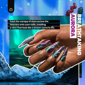 Beetles glossy matte and holographic top coats showing finish options and long-lasting shine