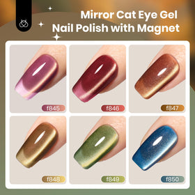 beetles brand manicure in use showing finished cat eye nails with high gloss shine for salon finish