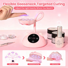 Beetles Gel Polish lamp curing a single nail demonstrating focused flash-curing precision