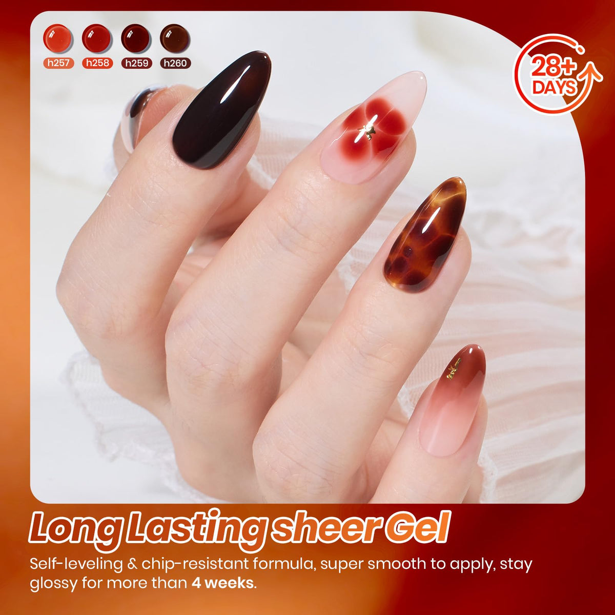 Beetles brush stroke of jelly polish on nail tip demonstrating smooth application benefit