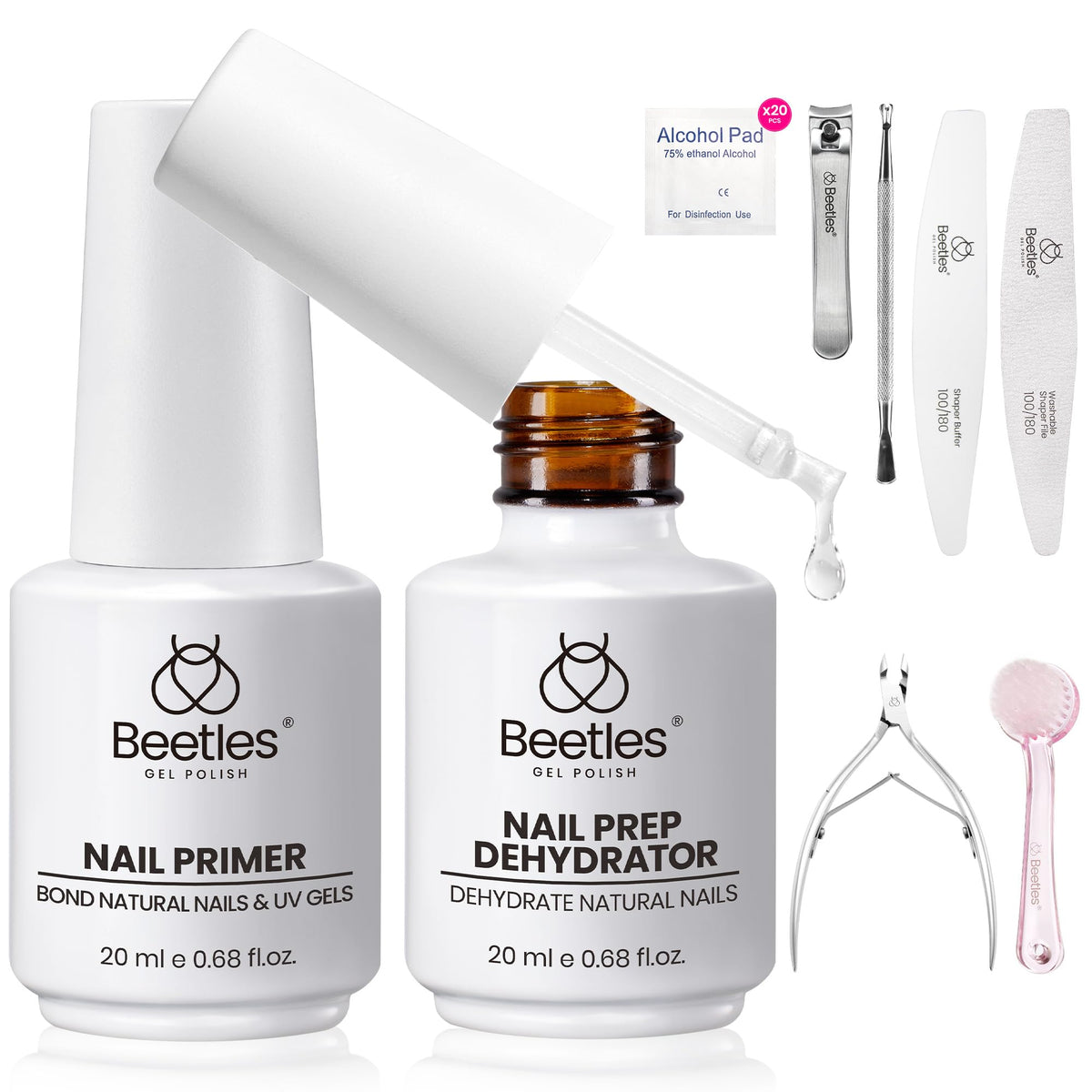 beetles Gel Polish kit front packaging showing complete prep set and benefits
