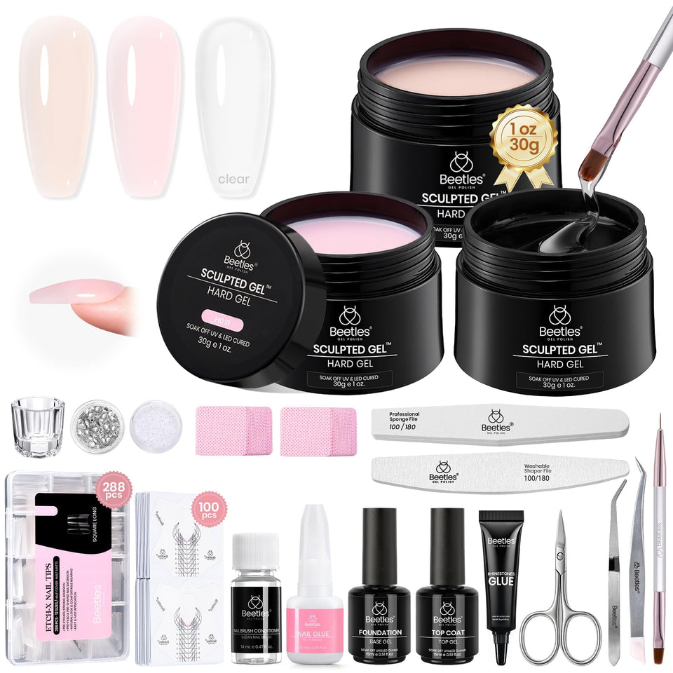 Beetles kit front packaging showing complete builder gel system and included tools for convenience