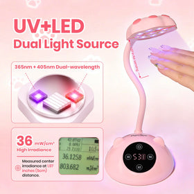Beetles Gel Polish LED array close-up illustrating dual 365/405nm lights for faster cures
