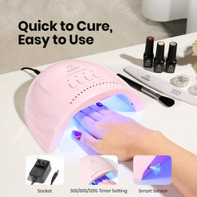 beetles Gel Polish box and cable included showing what's in the package and ready-to-use benefit