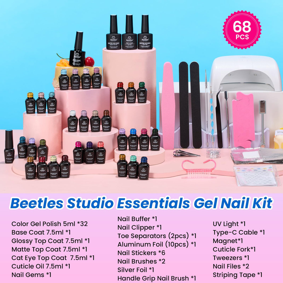 beetles Gel Polish LED UV lamp with cord ready to cure nails quickly and evenly