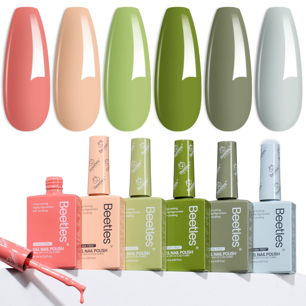beetles lifestyle lakeside manicure showcasing calming neutral greens