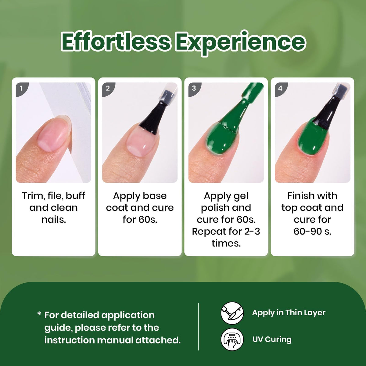 Beetles lifestyle outdoor nails on model, showing wearable green manicure for events