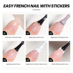 Beetles Gel Polish on hands with summer outfit for stylish nails
