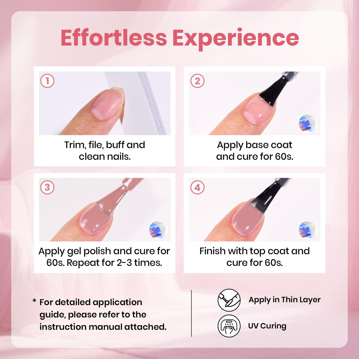beetles lifestyle shot woman doing at-home manicure showing polished results