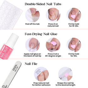 beetles lifestyle image of woman wearing press-on toes for polished look