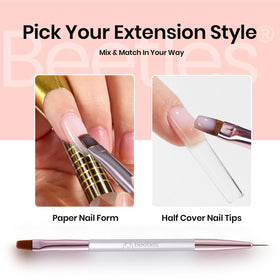 Beetles long square half cover tips fanned out for seamless blending benefit