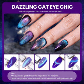 beetles magnet demonstration over fresh stroke creating sharp cat-eye line