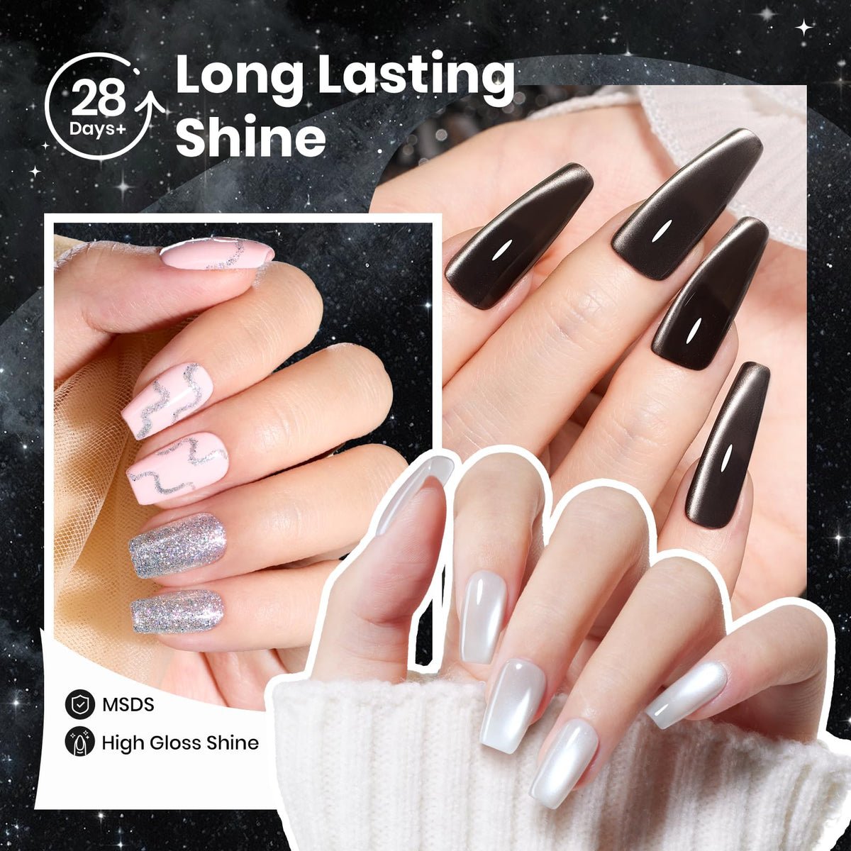 Beetles magnet demonstration above nail creating dramatic shimmer