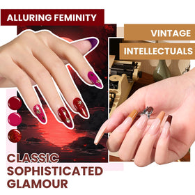 beetles manicure in use hand model displaying cured glossy finish