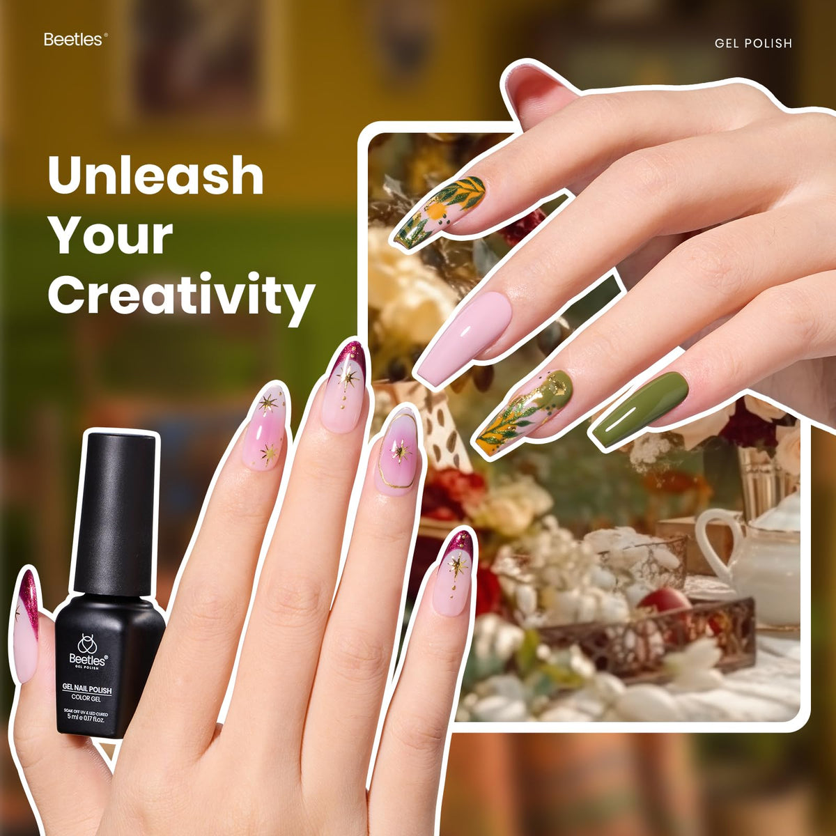 beetles matte top coat texture on nail tips showing satin-finish option