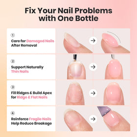 Beetles milky white swatch on nail demonstrating buildable coverage and natural look