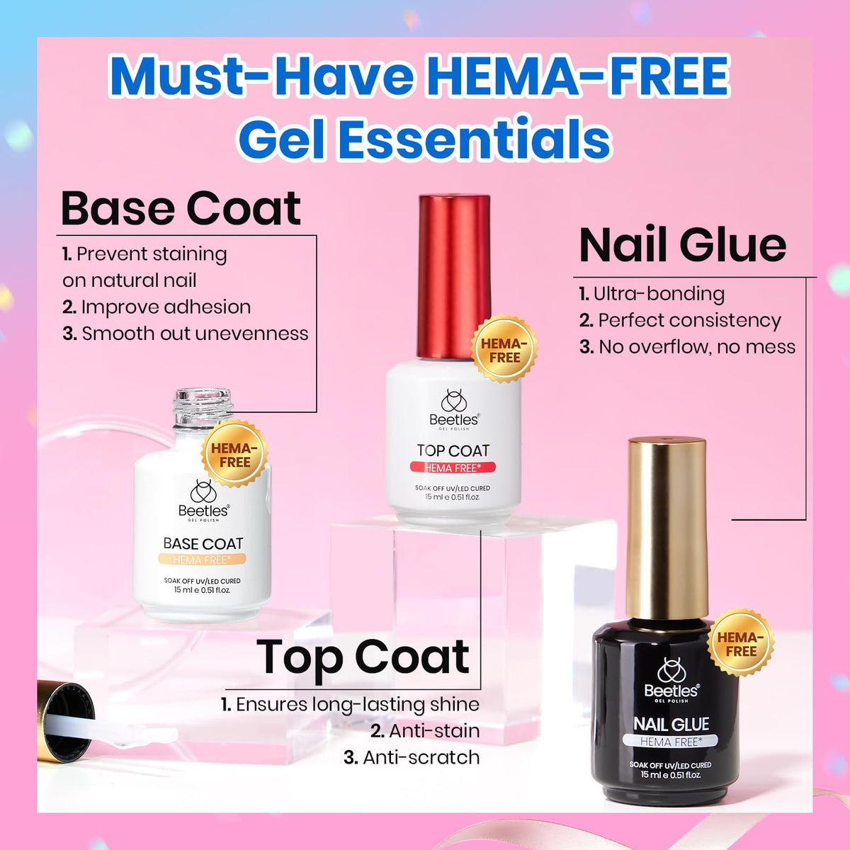 Beetles mini lamp curing gel demonstrating quick, even curing benefit