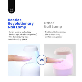 beetles gel polish mini uv led lamp top view showing fast portable curing