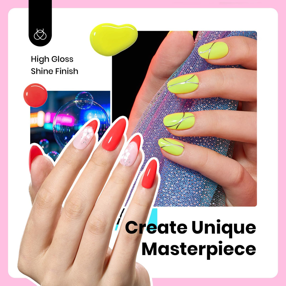 Beetles nails modeled at a summer party highlighting bright long‑wear color