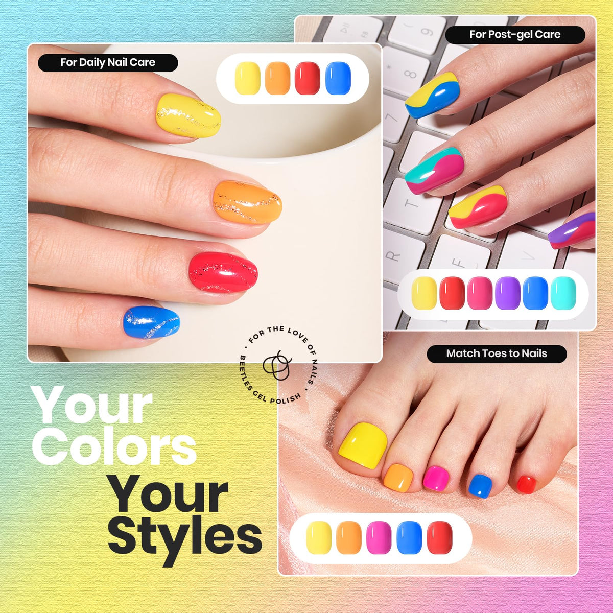 Beetles Gel Polish being applied to nails demonstrating quick-dry coverage for time-saving manicures