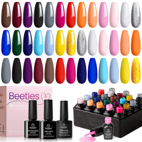 beetles nail art examples displaying neon and glitter combinations for inspiration