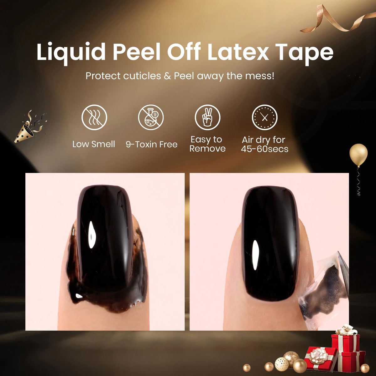 Beetles nail art in use showing French-tip stamp for polished finish